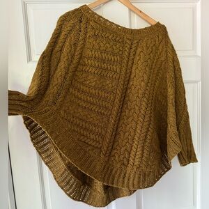 Anthropologie Gold Cape Sweater